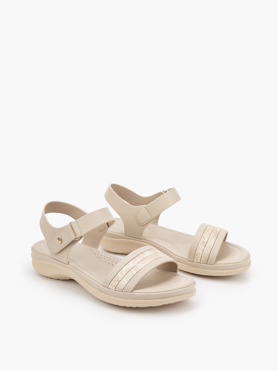 Women Textured Hook and Loop Sandals