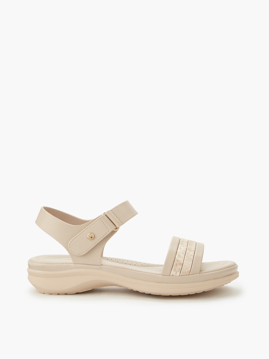 Women Textured Hook and Loop Sandals