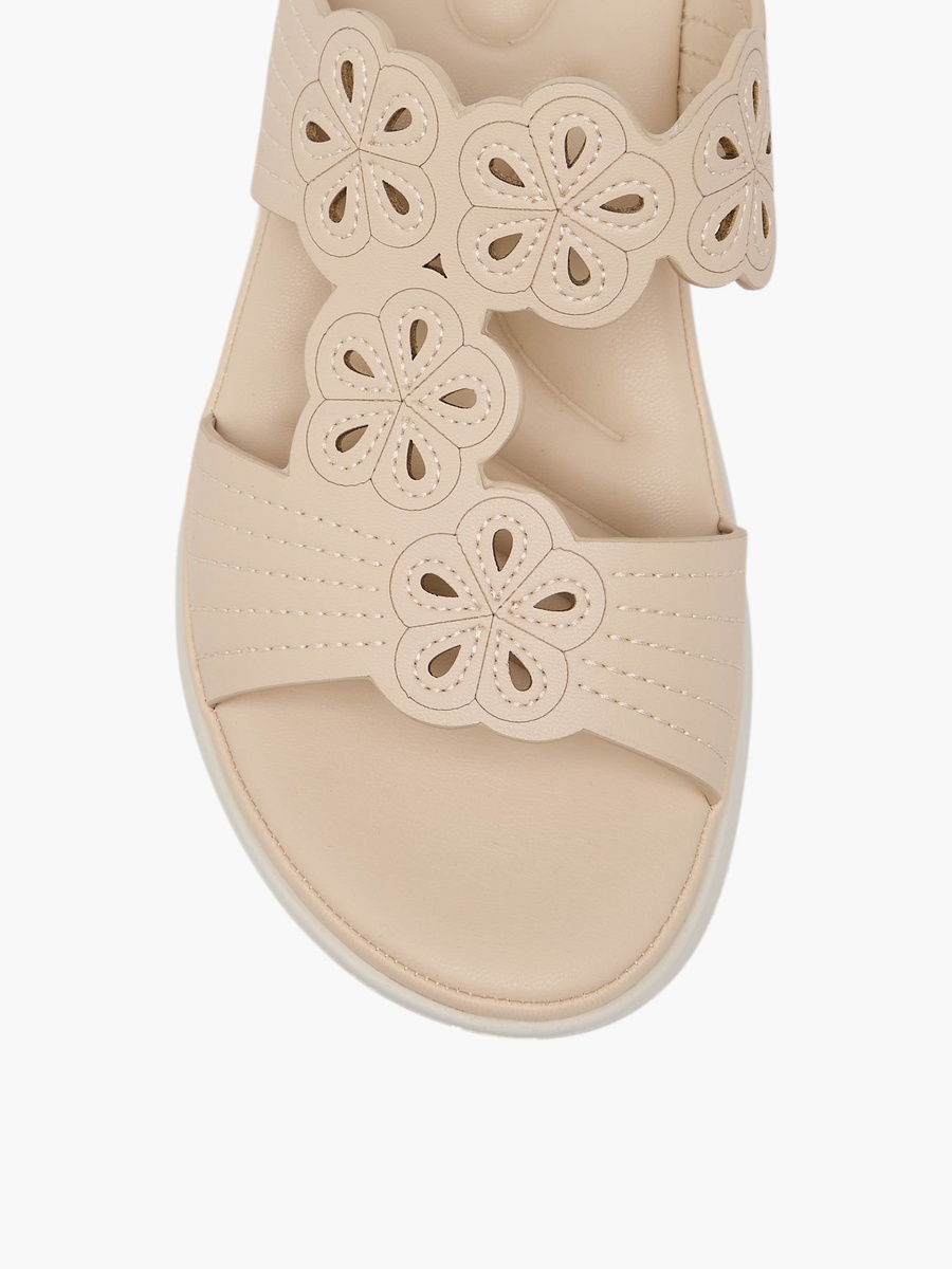 Women Floral Cutout Wedge Heel Sandals