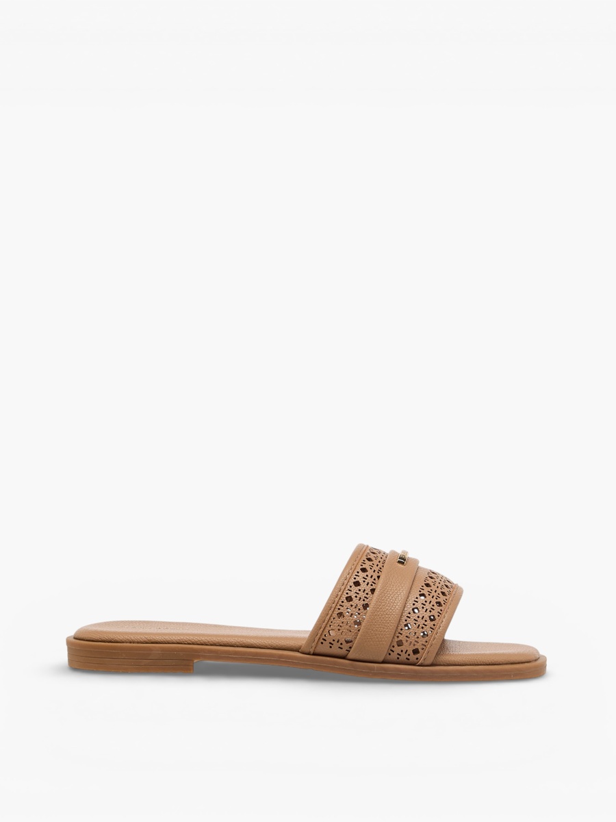 Women Laser Cut Slide Sandals