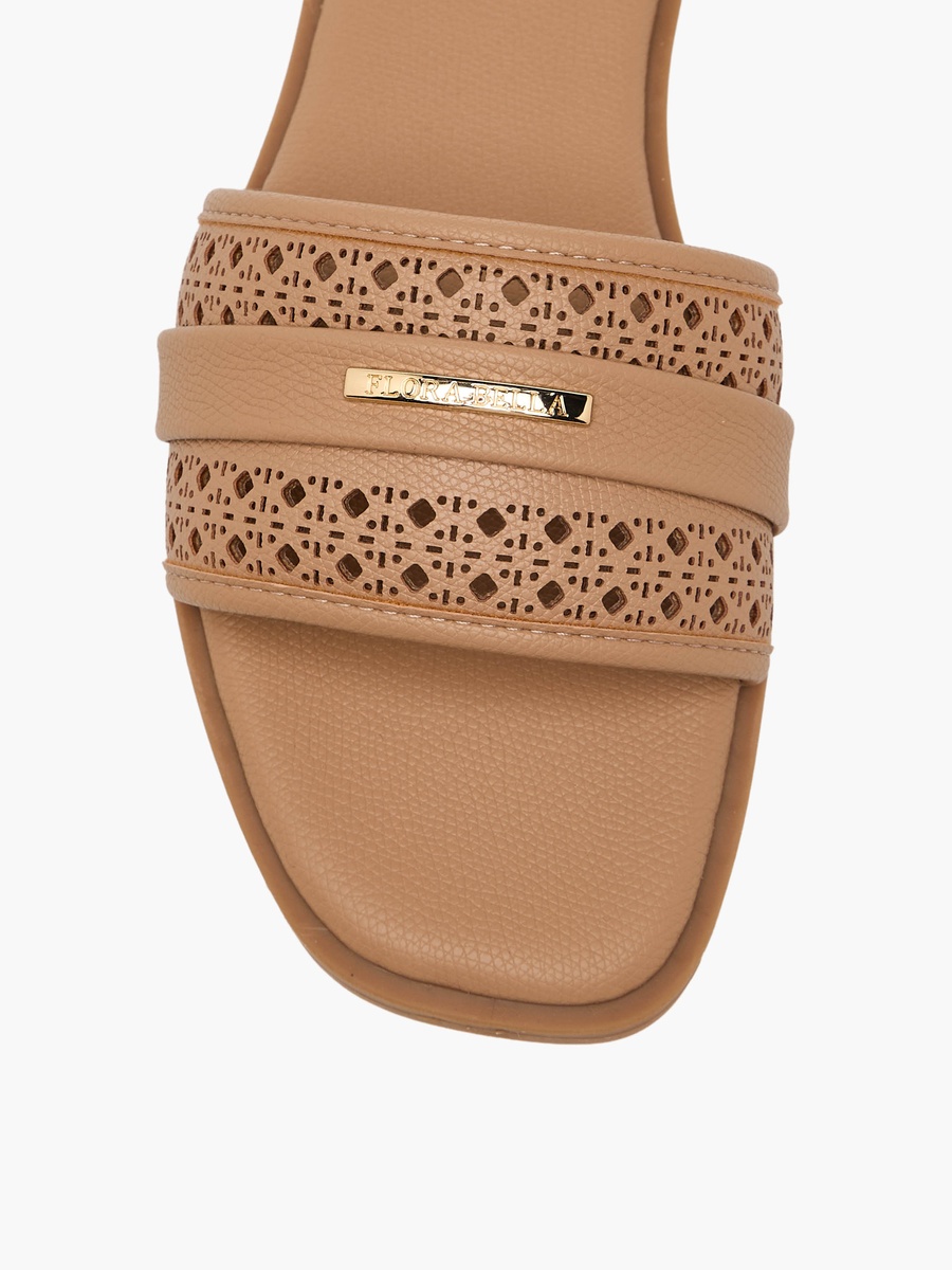 Women Laser Cut Slide Sandals