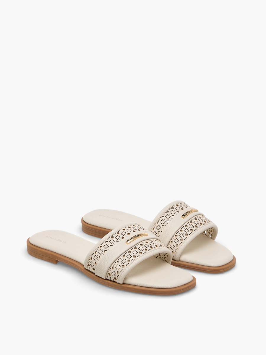 Women Laser Cut Slide Sandals