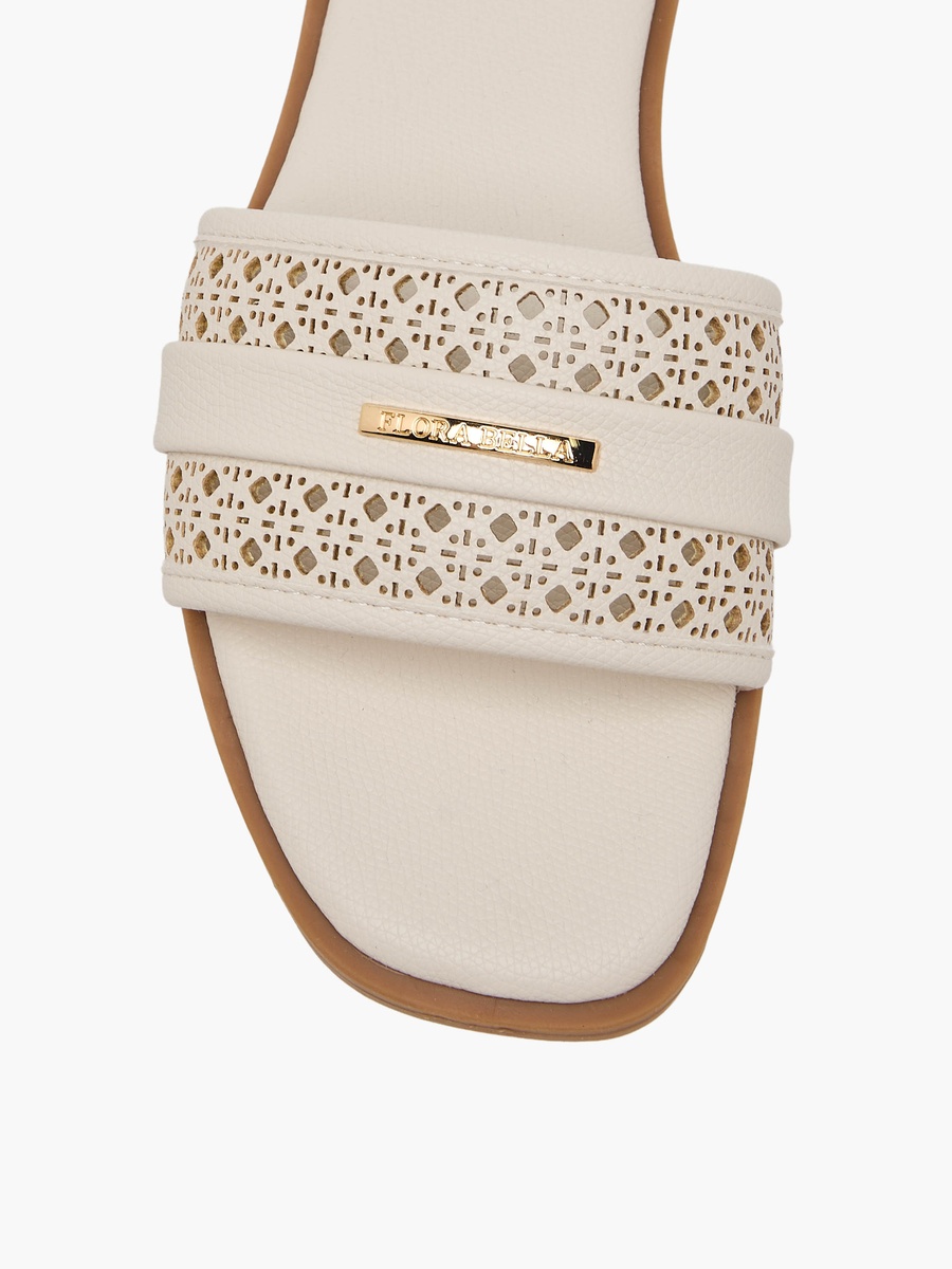 Women Laser Cut Slide Sandals