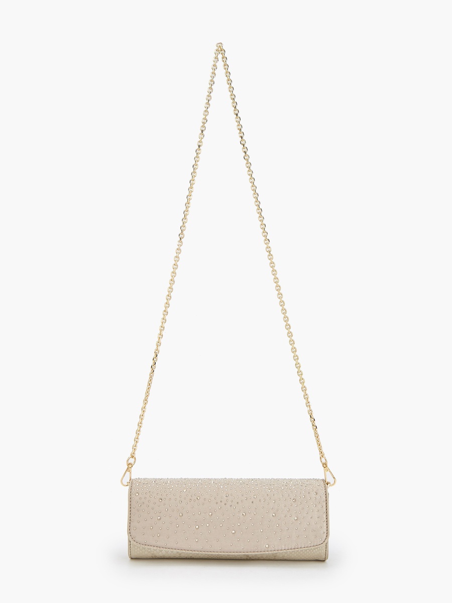 Embellished Clutch with Chain Strap