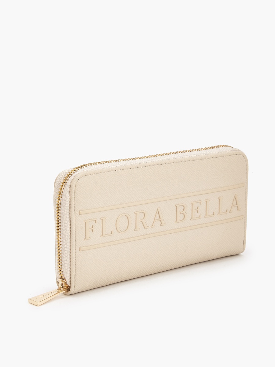 Logo Textured Zip Around Wallet
