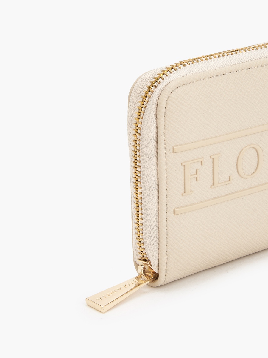 Logo Textured Zip Around Wallet