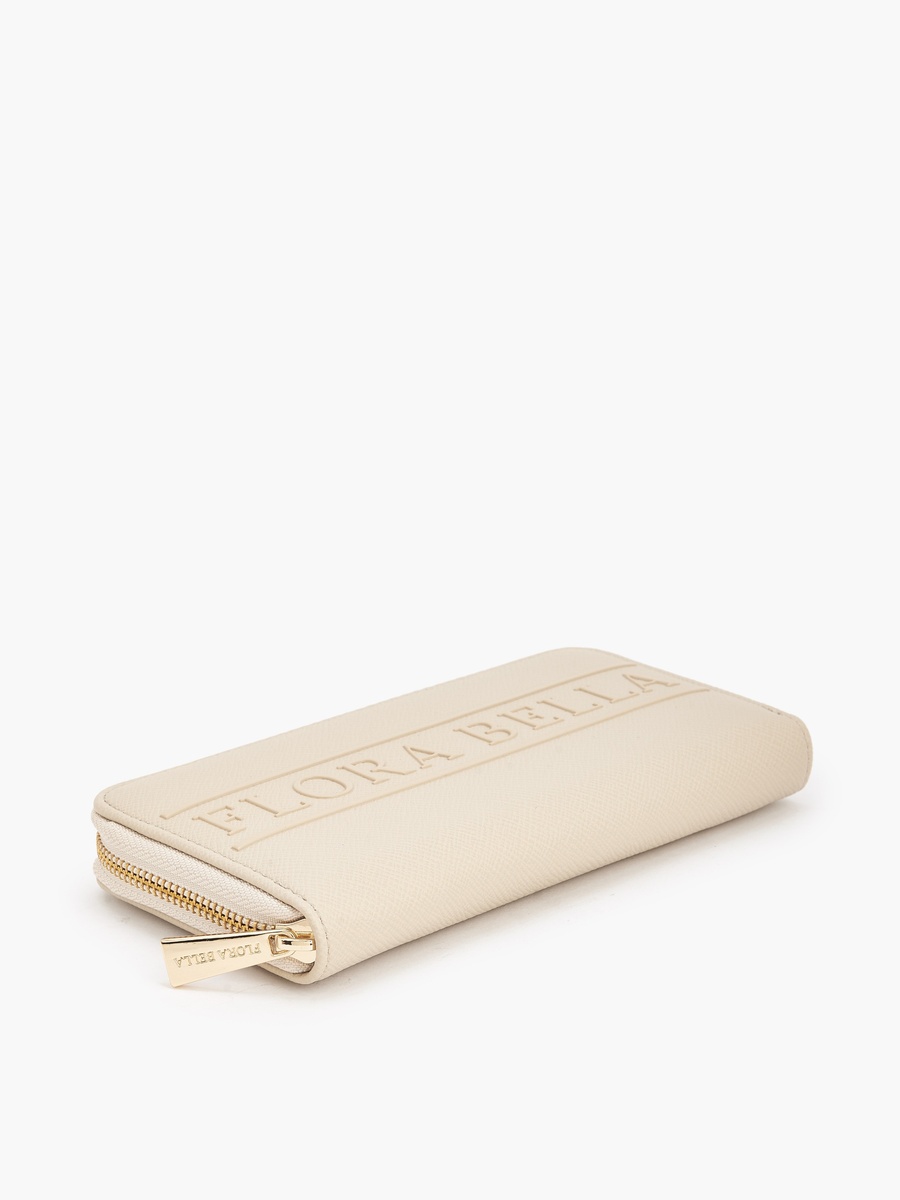 Logo Textured Zip Around Wallet