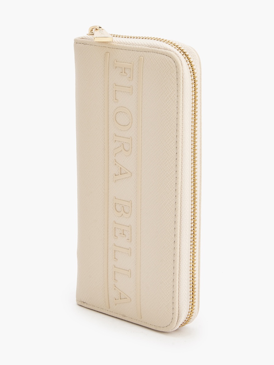 Logo Textured Zip Around Wallet