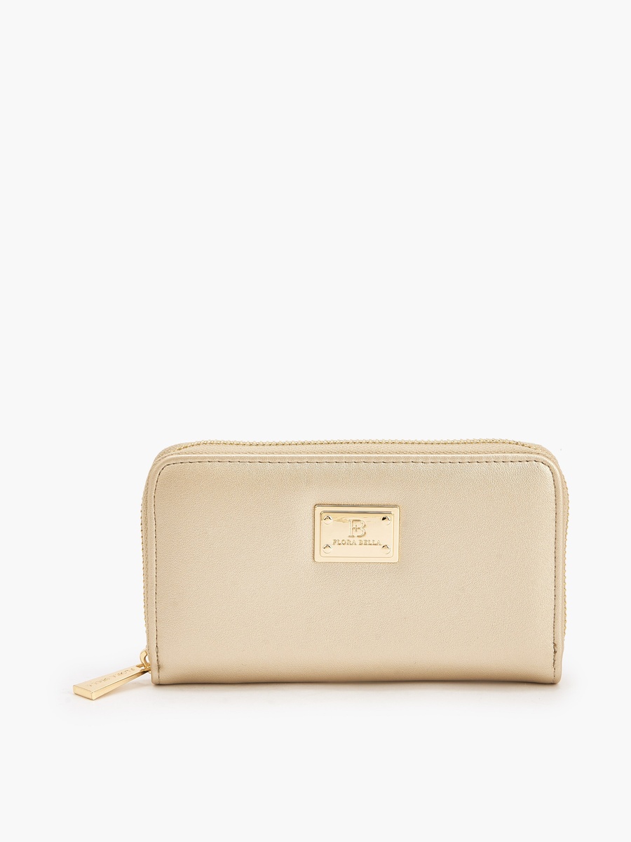 Logo Accent Zip Around Wallet