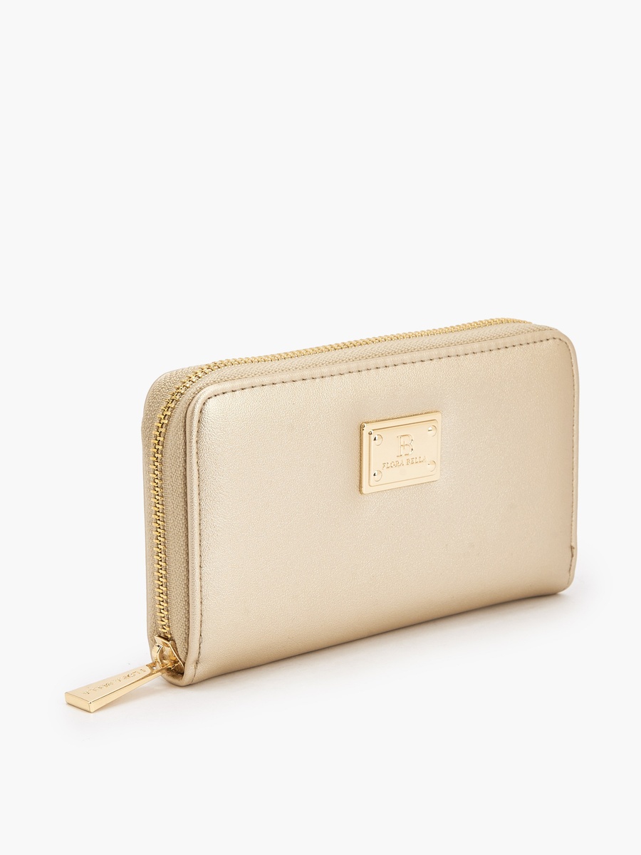 Logo Accent Zip Around Wallet