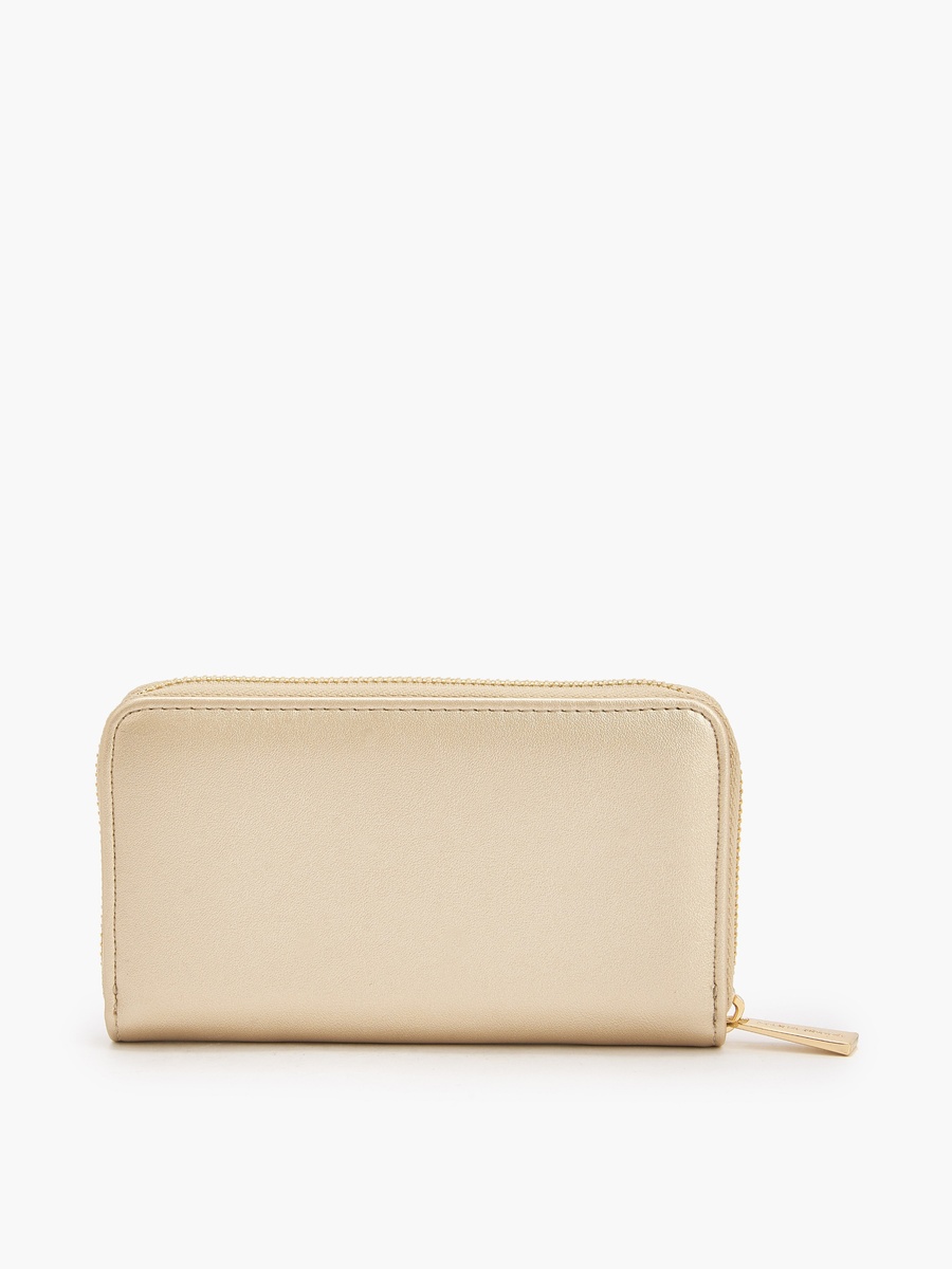 Logo Accent Zip Around Wallet