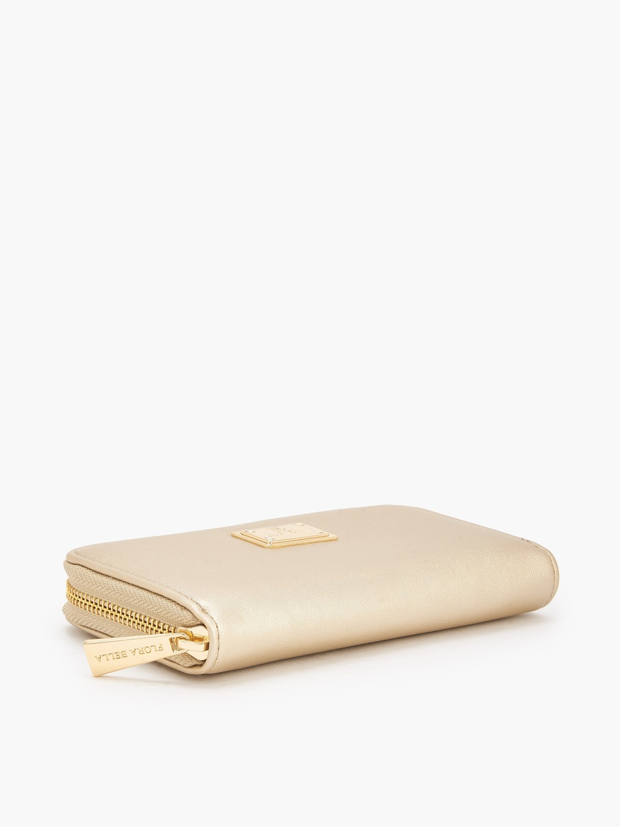Logo Accent Zip Around Wallet