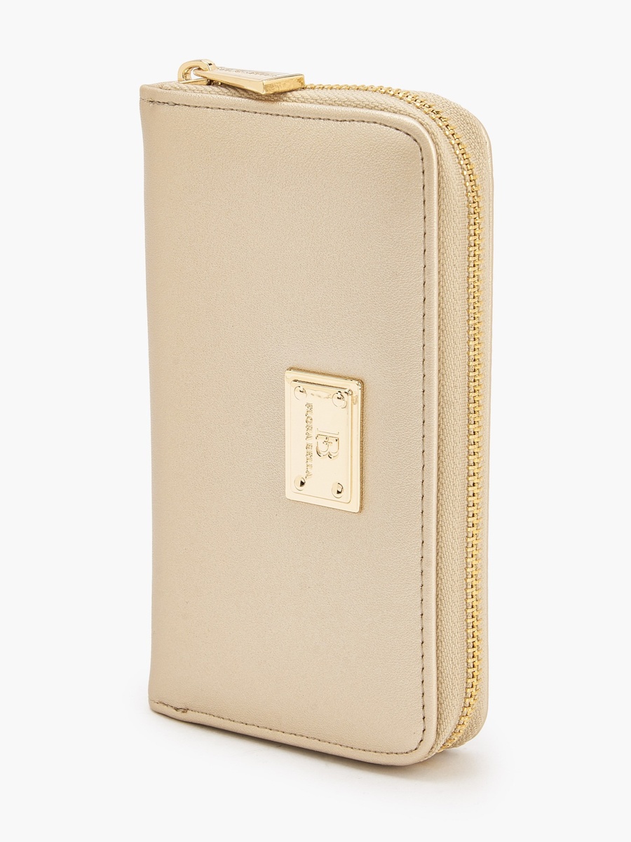 Logo Accent Zip Around Wallet