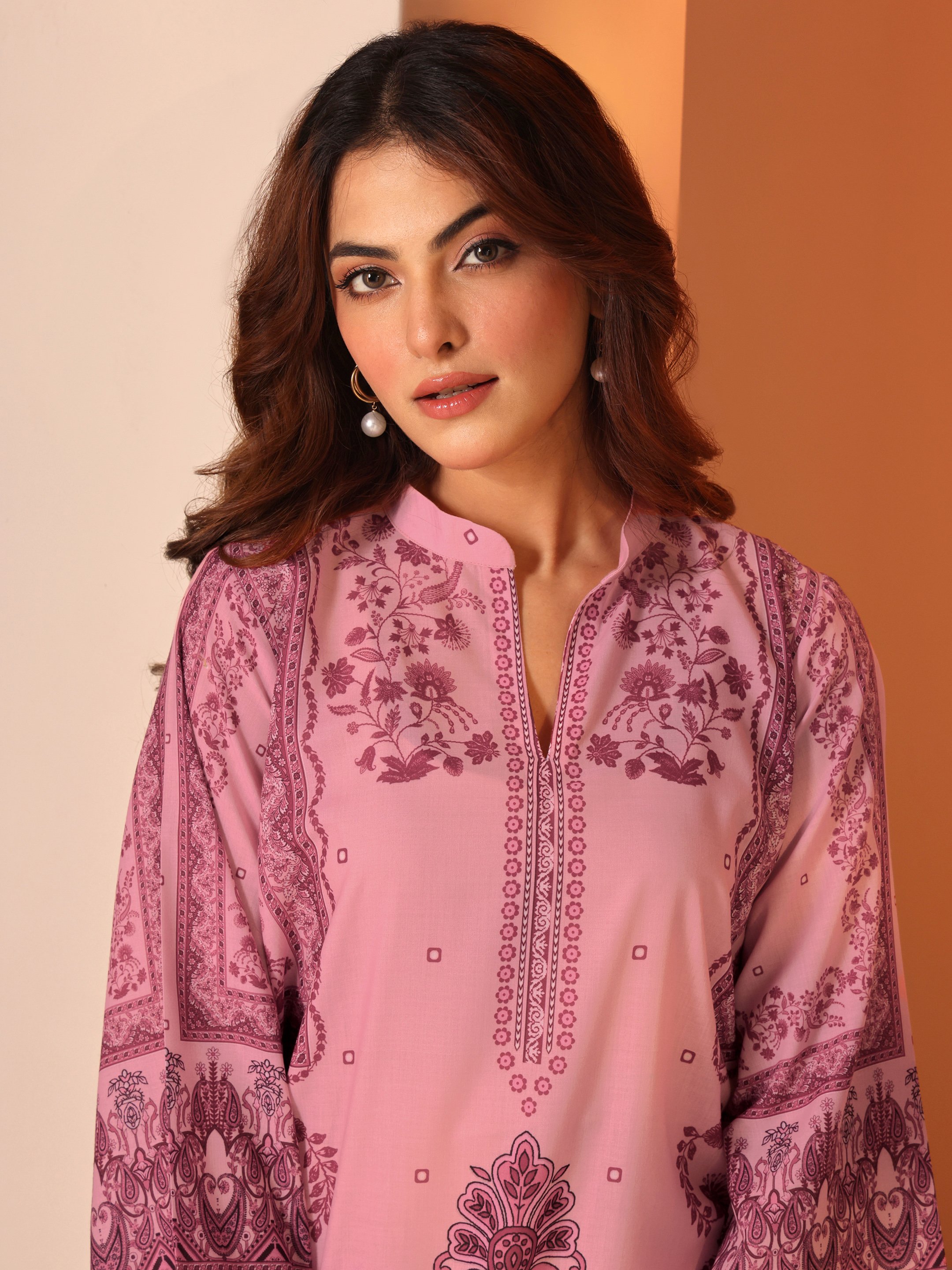 Ethnic Motif Printed Straight Tunic and Trousers Co-Ords