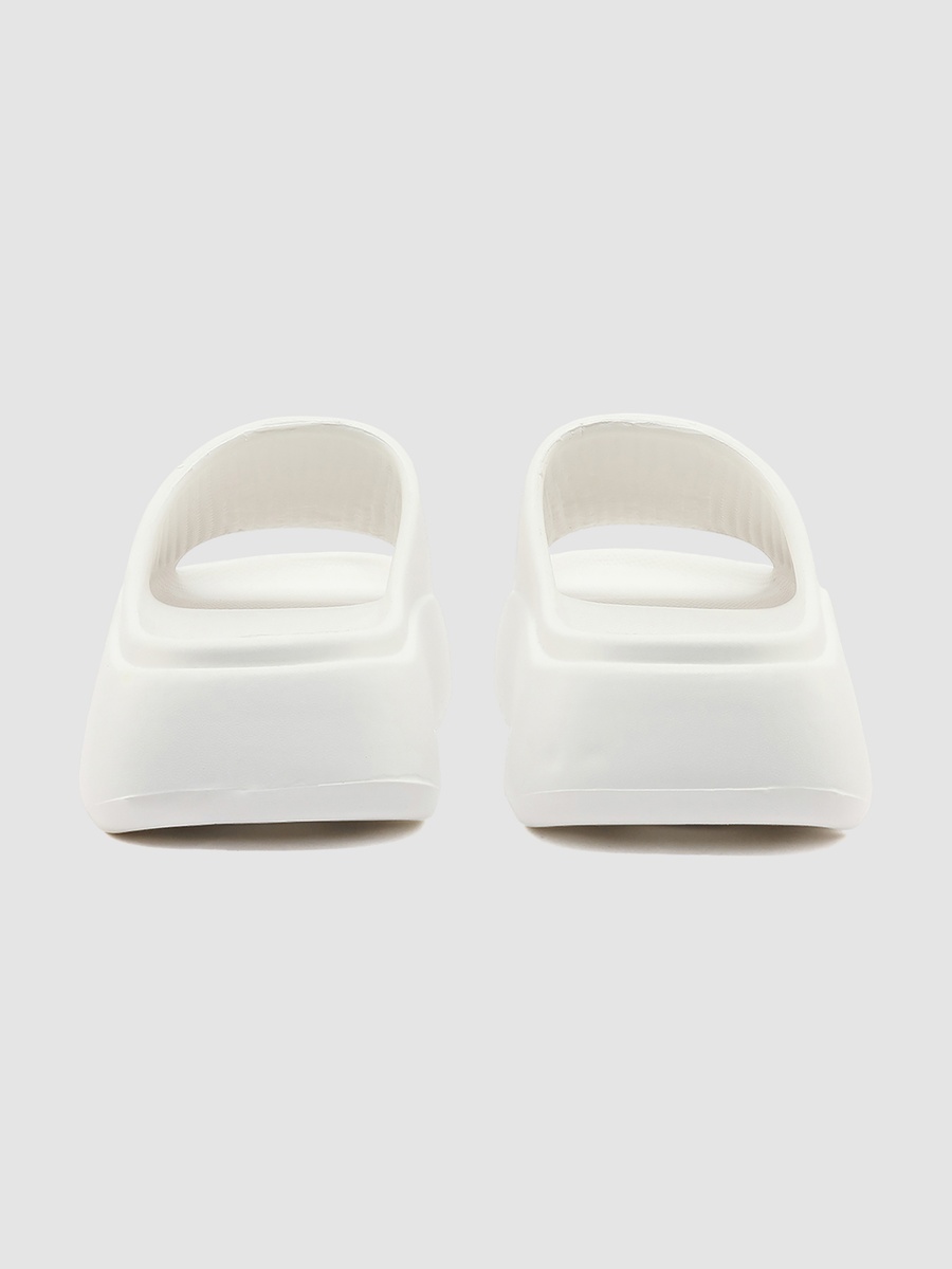 Women White Logo Detail Slides