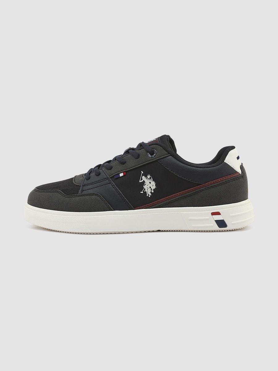 Men Black Logo Detail Casual Sneakers