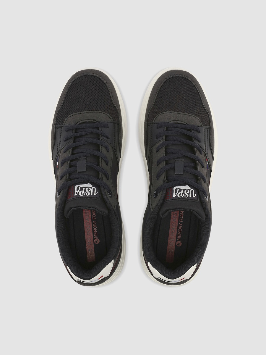 Men Black Logo Detail Casual Sneakers