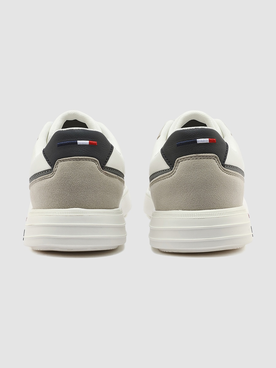 Men White Color Block Sneakers