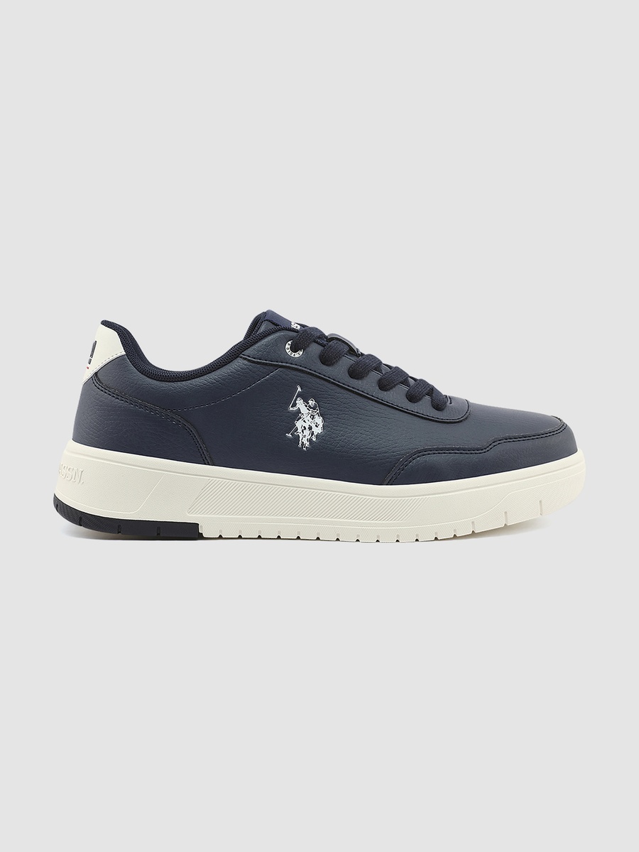 Men Navy Blue Lace-Up Casual Sneakers