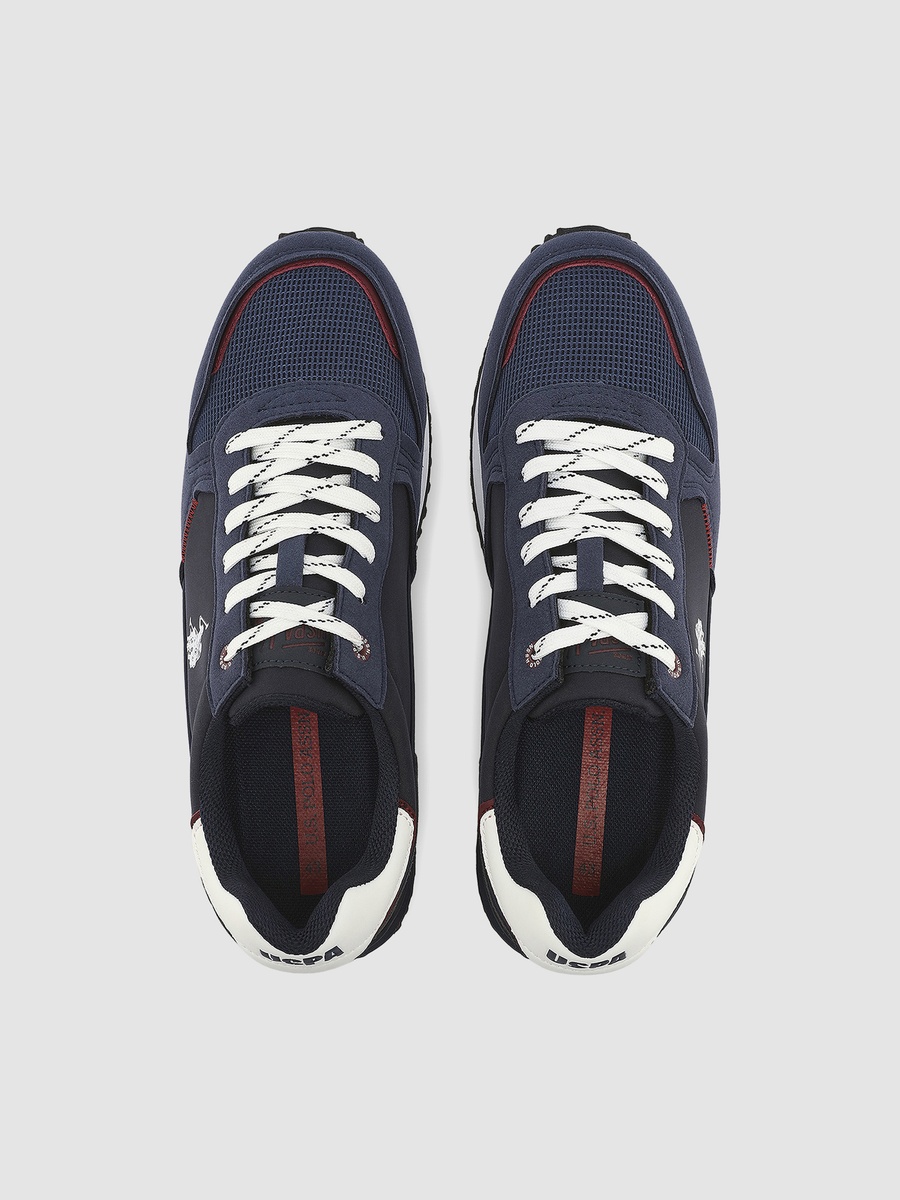 Men Navy Blue Textured Sneakers