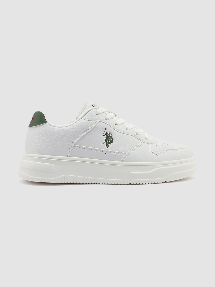 Men White Low-Top Sneakers