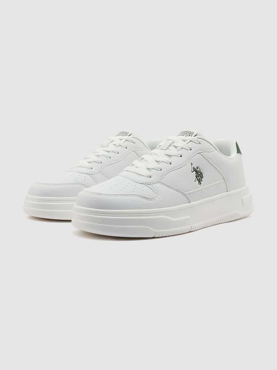 Men White Low-Top Sneakers