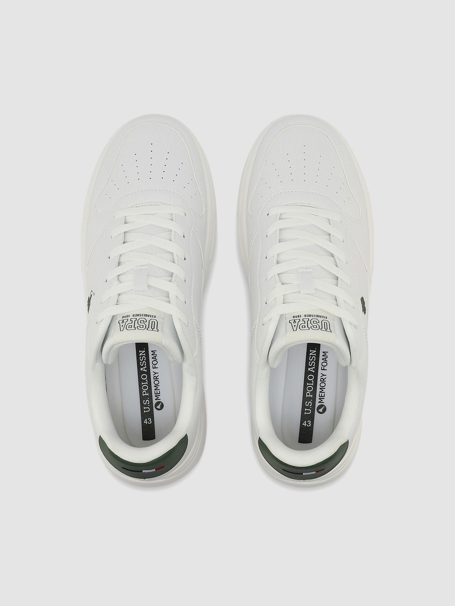 Men White Low-Top Sneakers