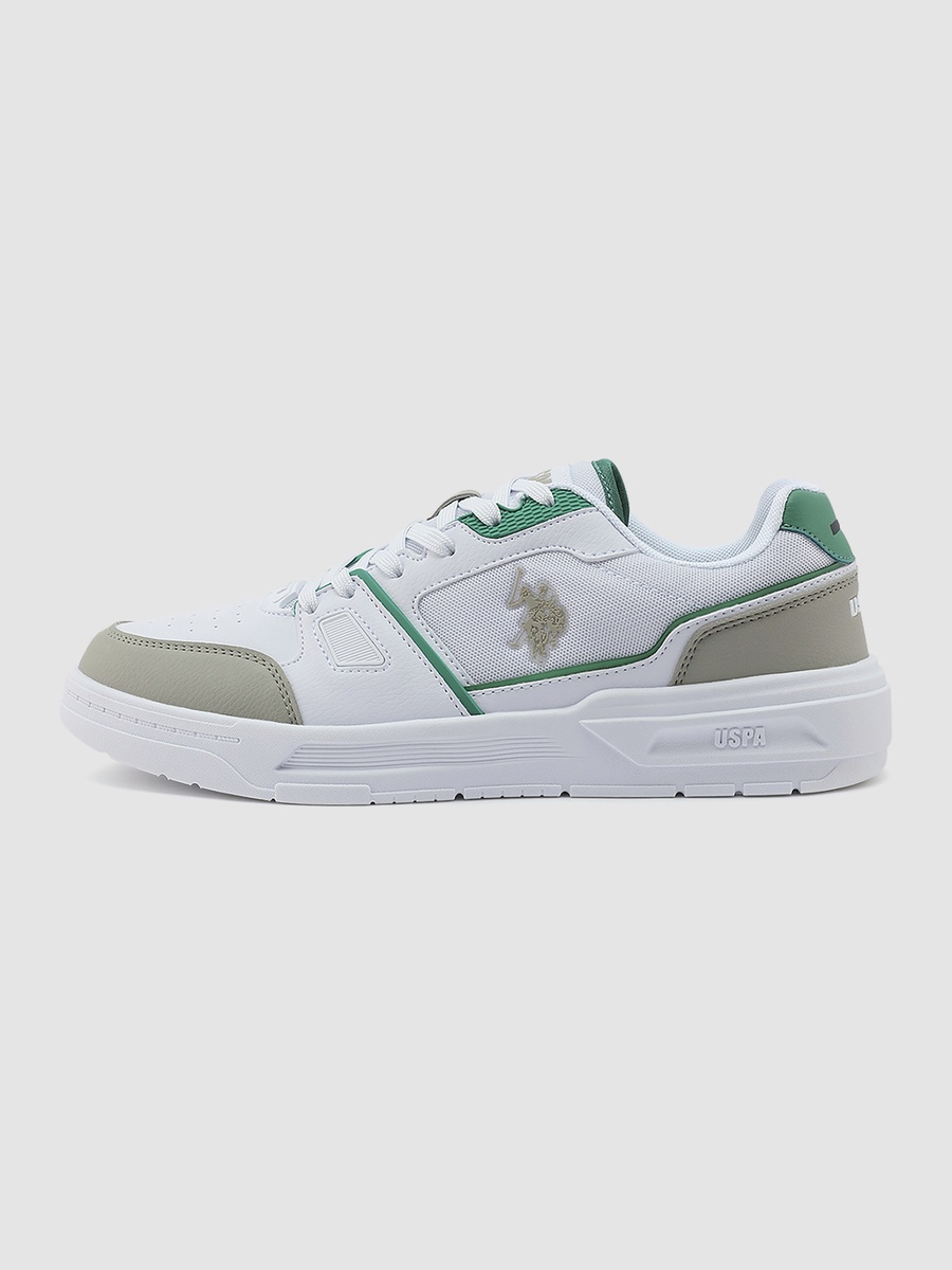 Men White Low-Top Casual Sneakers