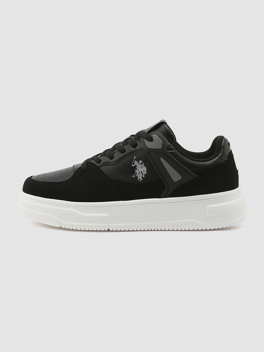 Men Black Low-Top Sneakers