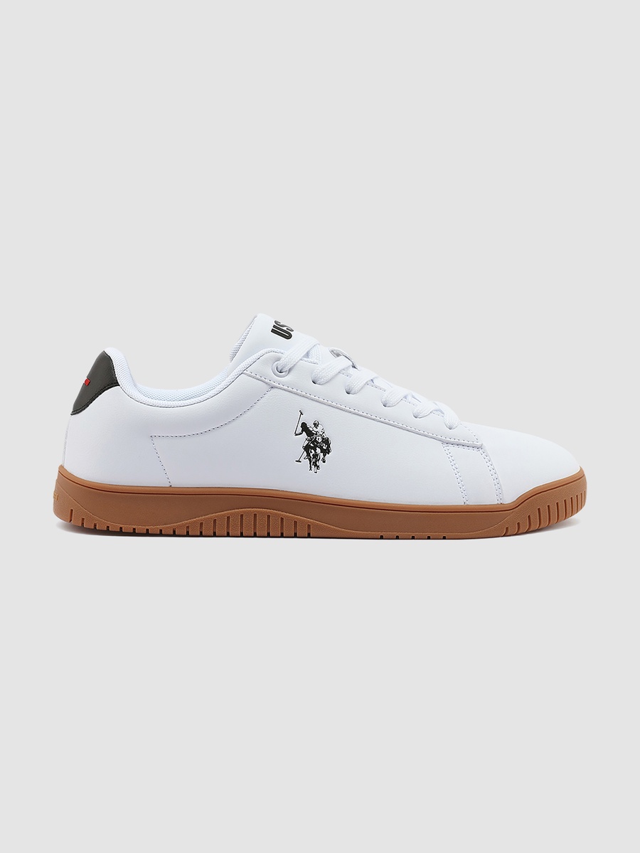 Men White Low-Top Sneakers