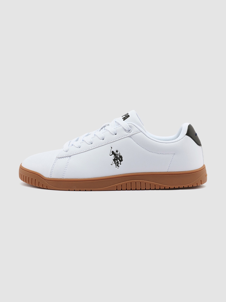 Men White Low-Top Sneakers