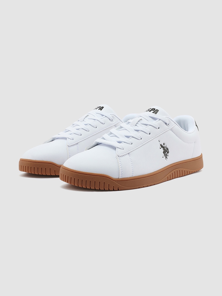 Men White Low-Top Sneakers