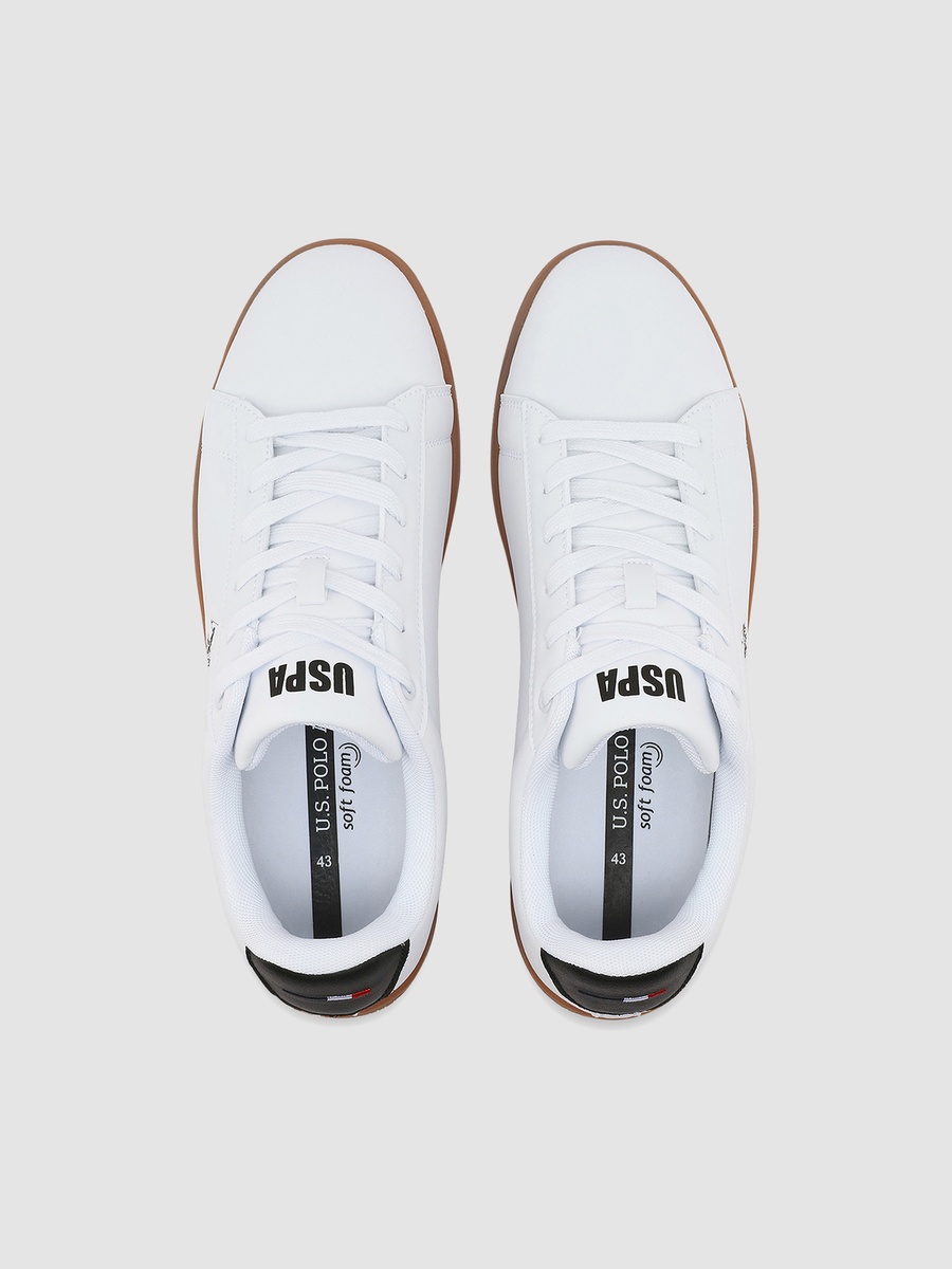 Men White Low-Top Sneakers