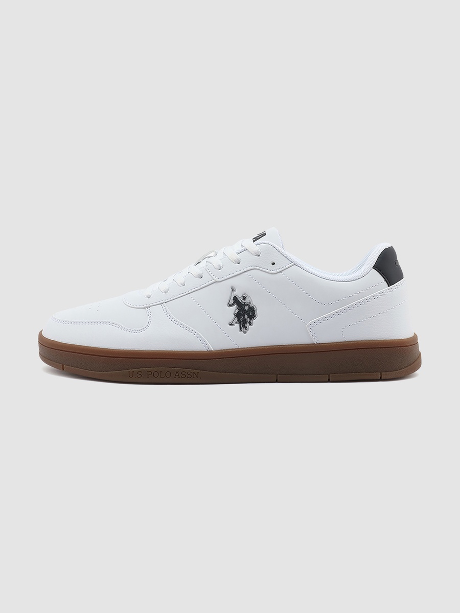 Men White Low-Top Sneakers