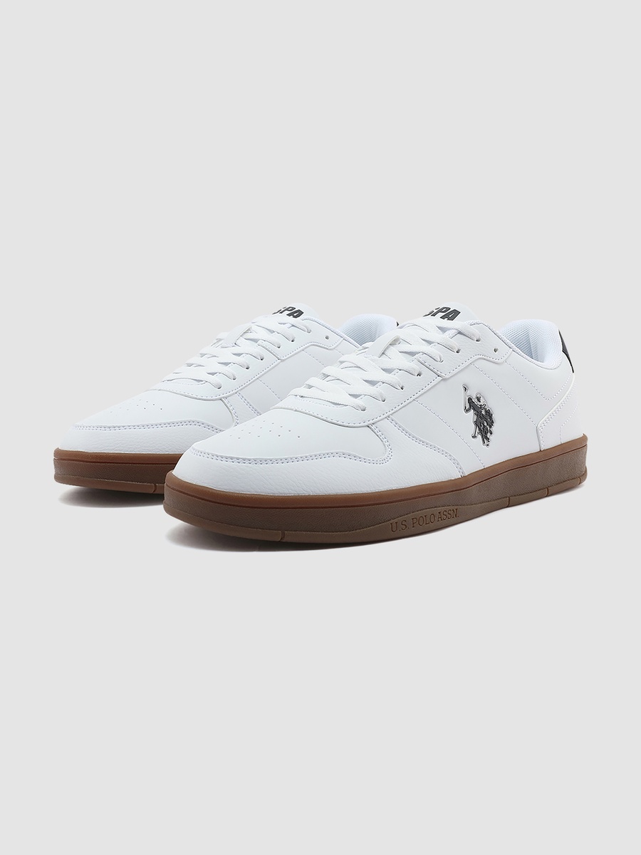 Men White Low-Top Sneakers