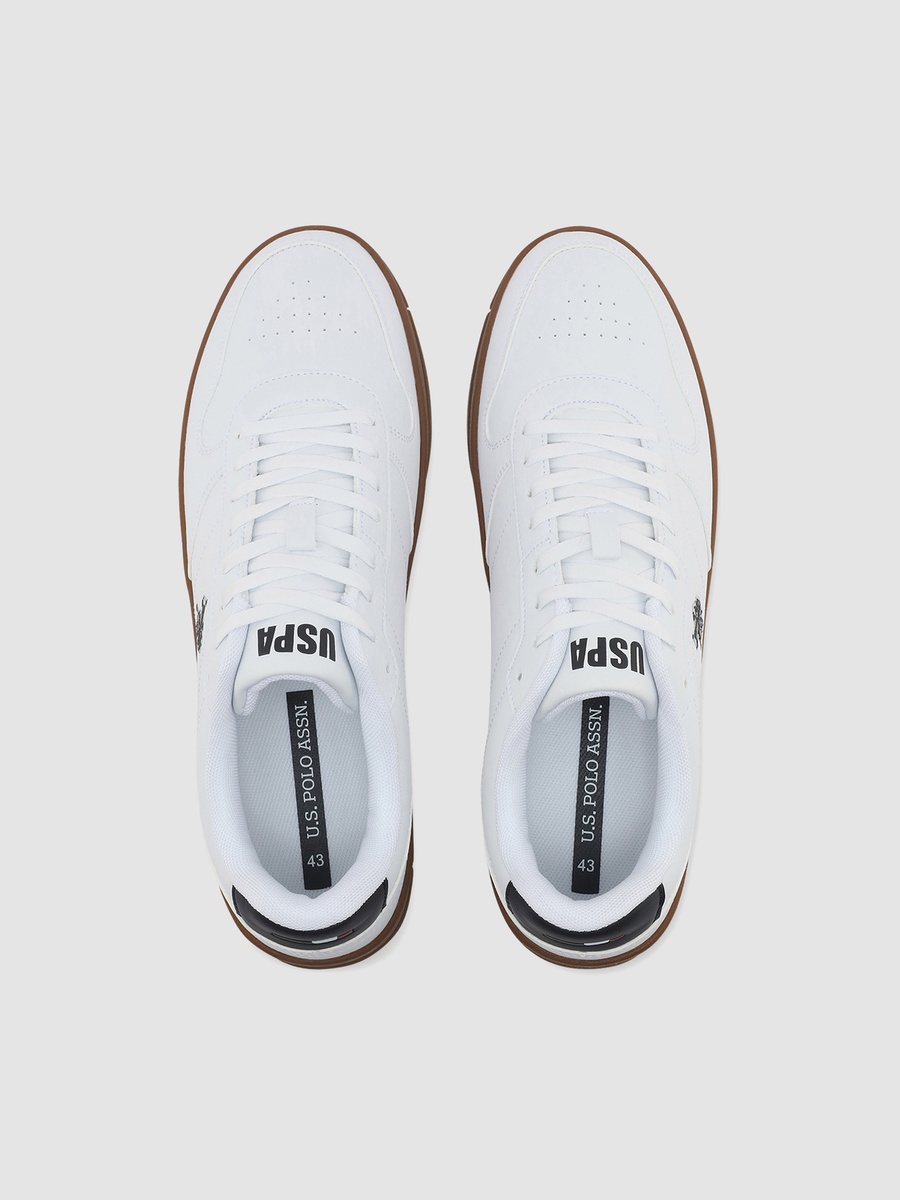 Men White Low-Top Sneakers
