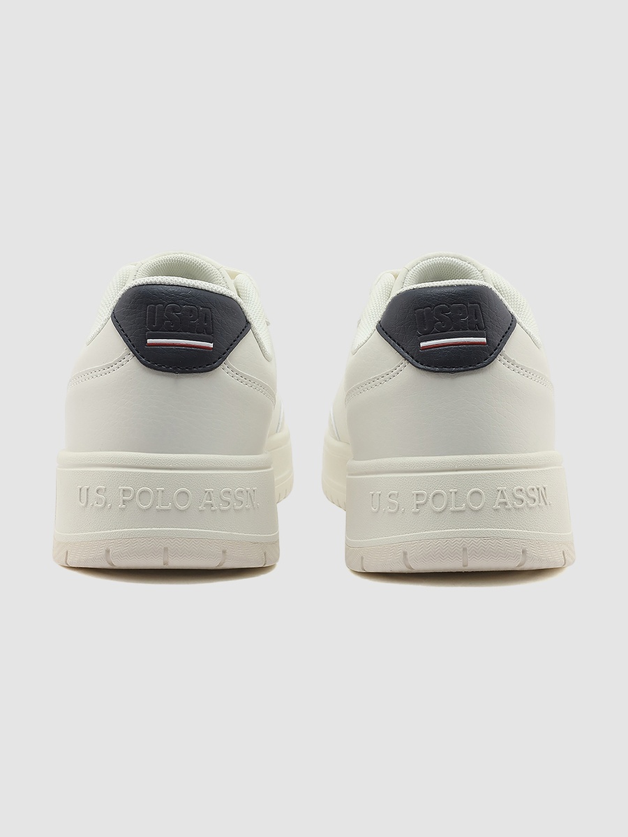 Women White Lace-Up Sneakers