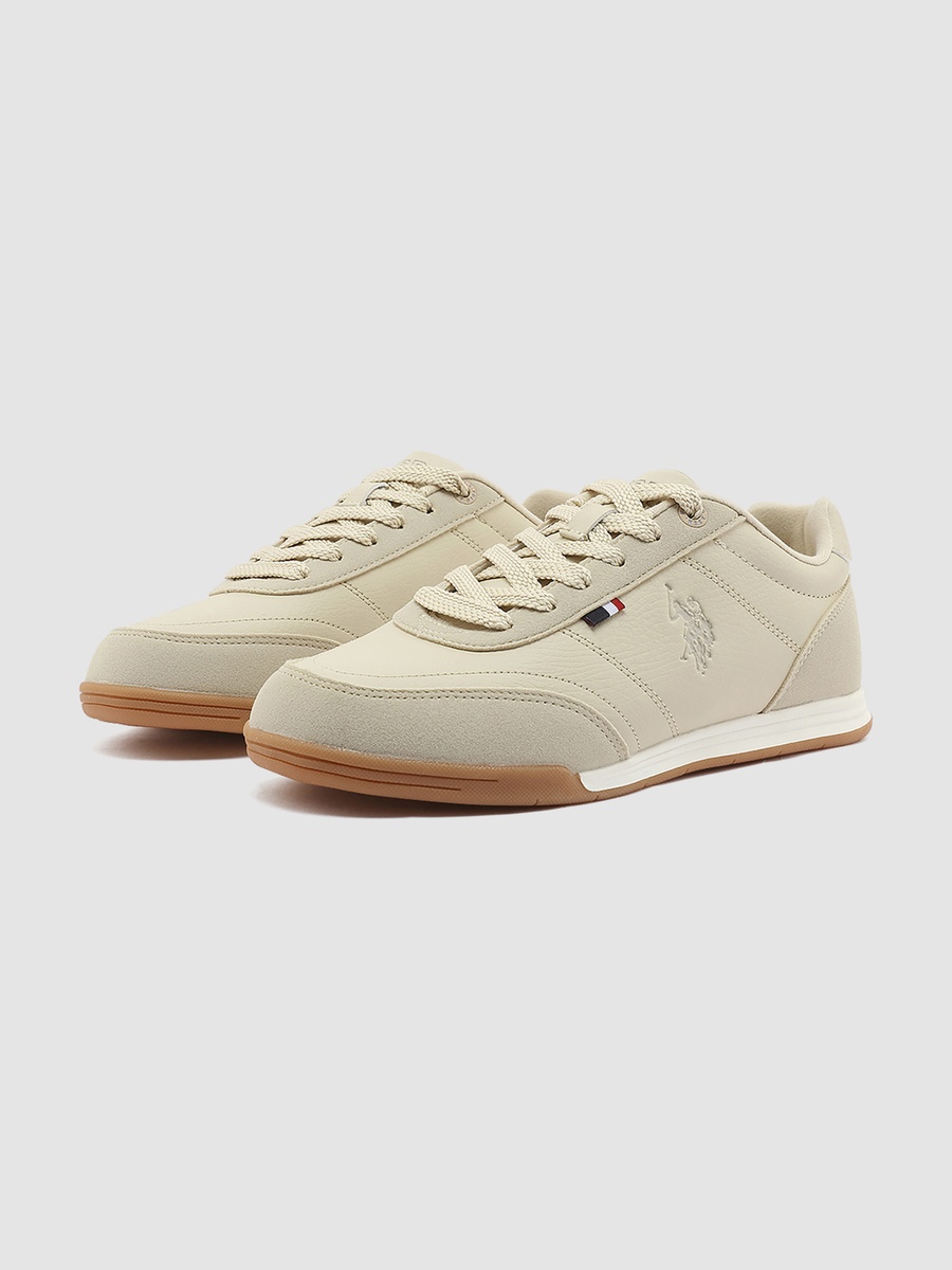 Women Beige Low-Top Sneakers
