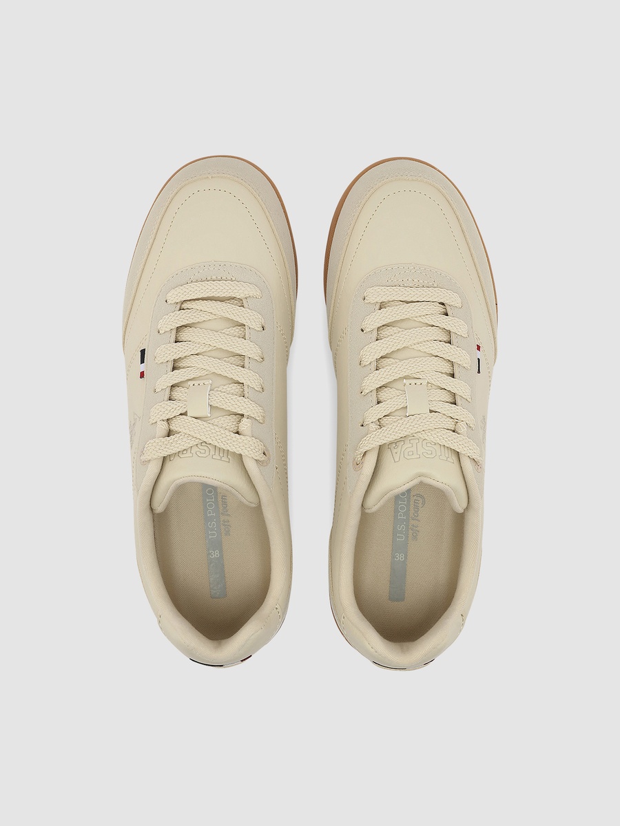 Women Beige Low-Top Sneakers