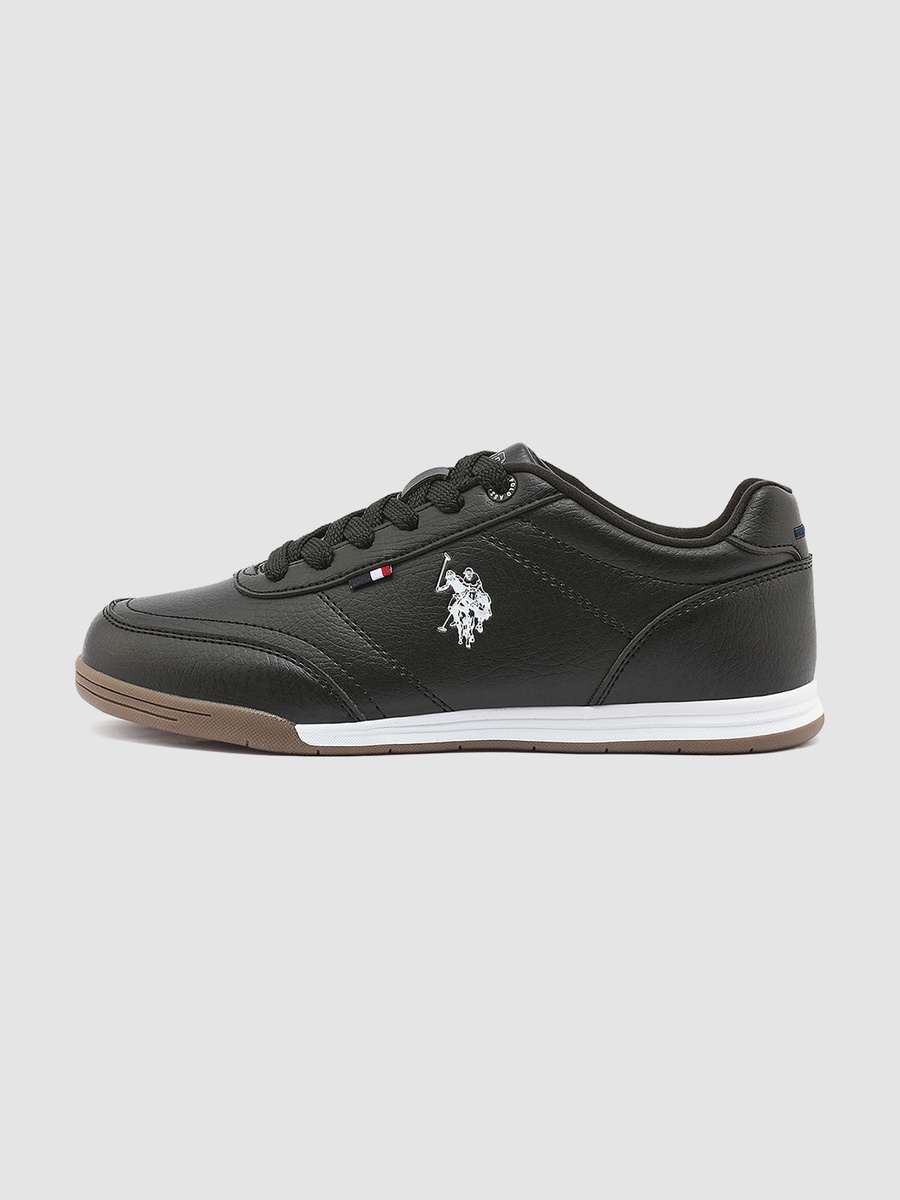Women's Black Low-Top Sneakers - Lightweight with White Sole, Comfortable Casual Shoes