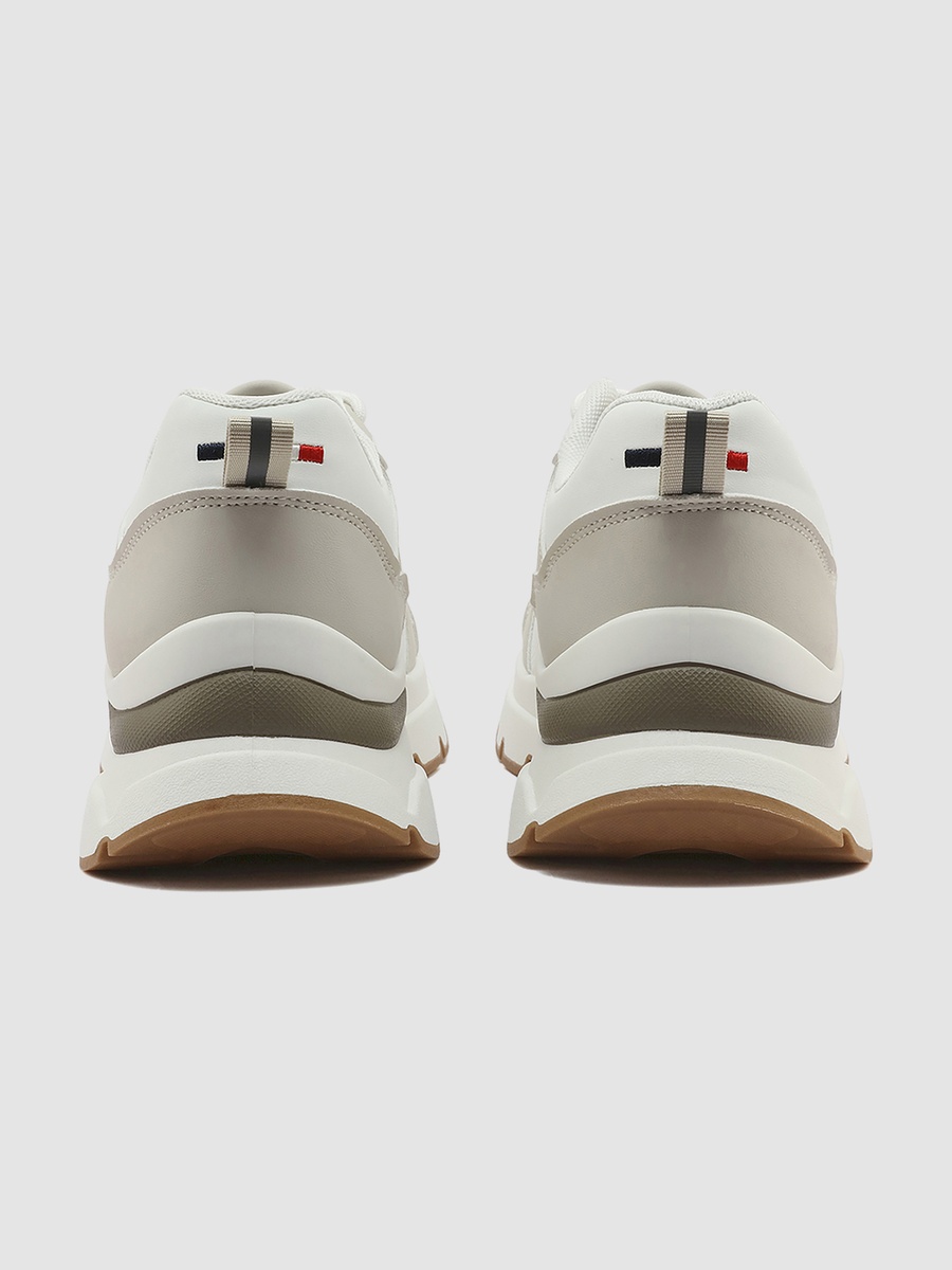 Women Beige Low-Top Chunky Sneakers