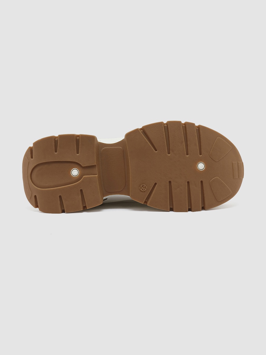 Women Beige Low-Top Chunky Sneakers