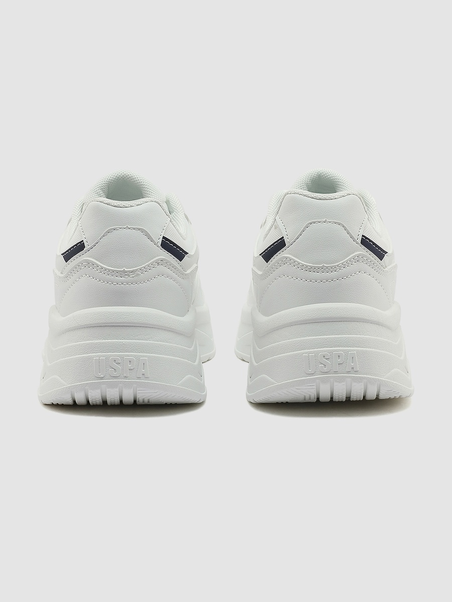 Women White Low-Top Chunky Sneakers