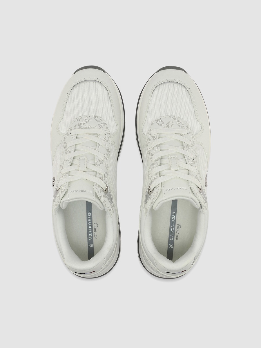 Women White Printed Low-Top Sneakers