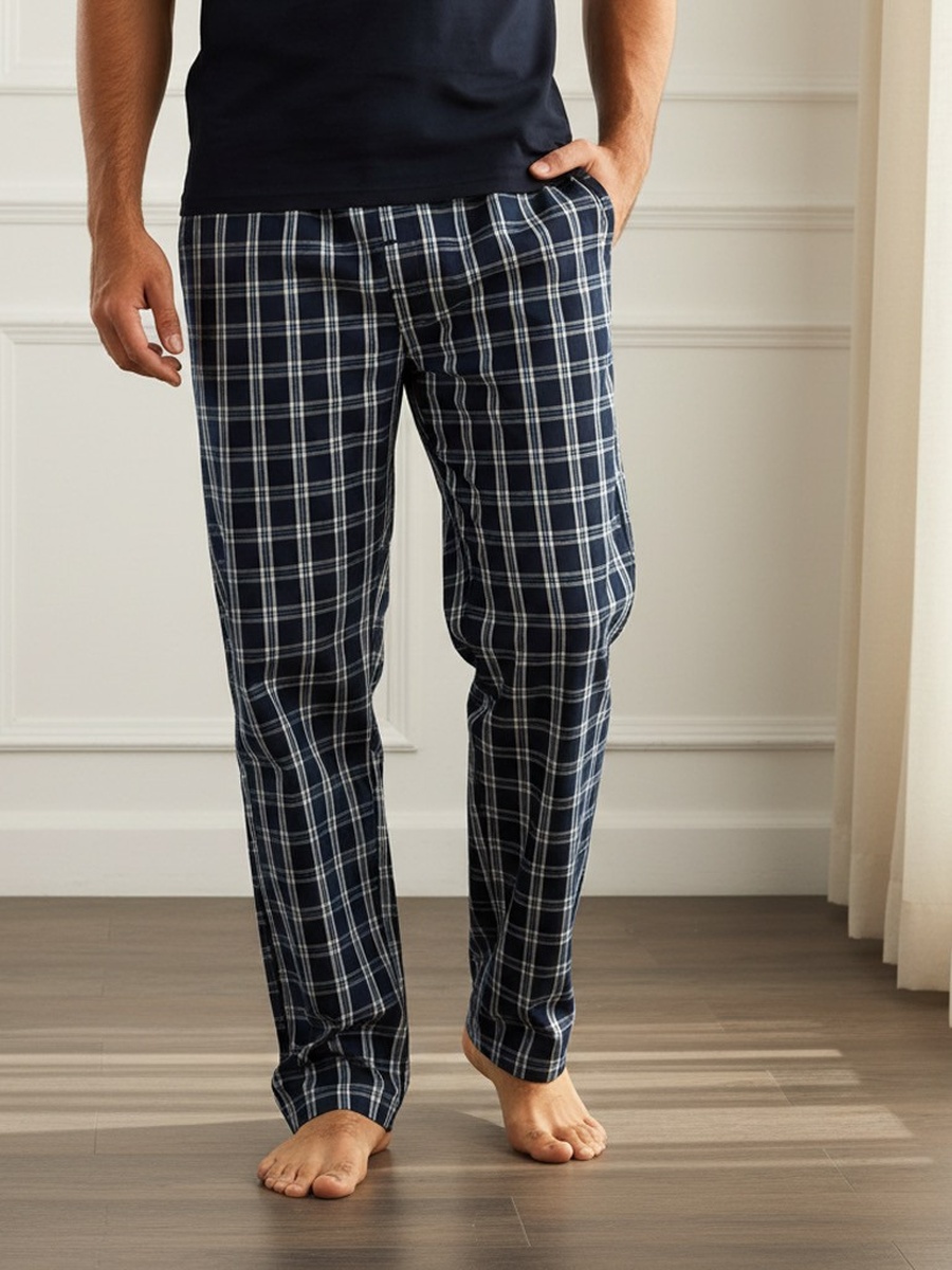 Checked Poplin Pyjama Pants