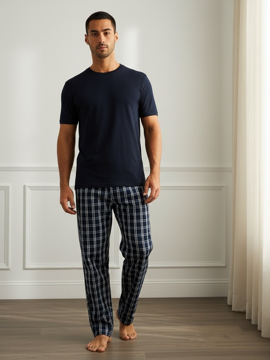 Checked Poplin Pyjama Pants