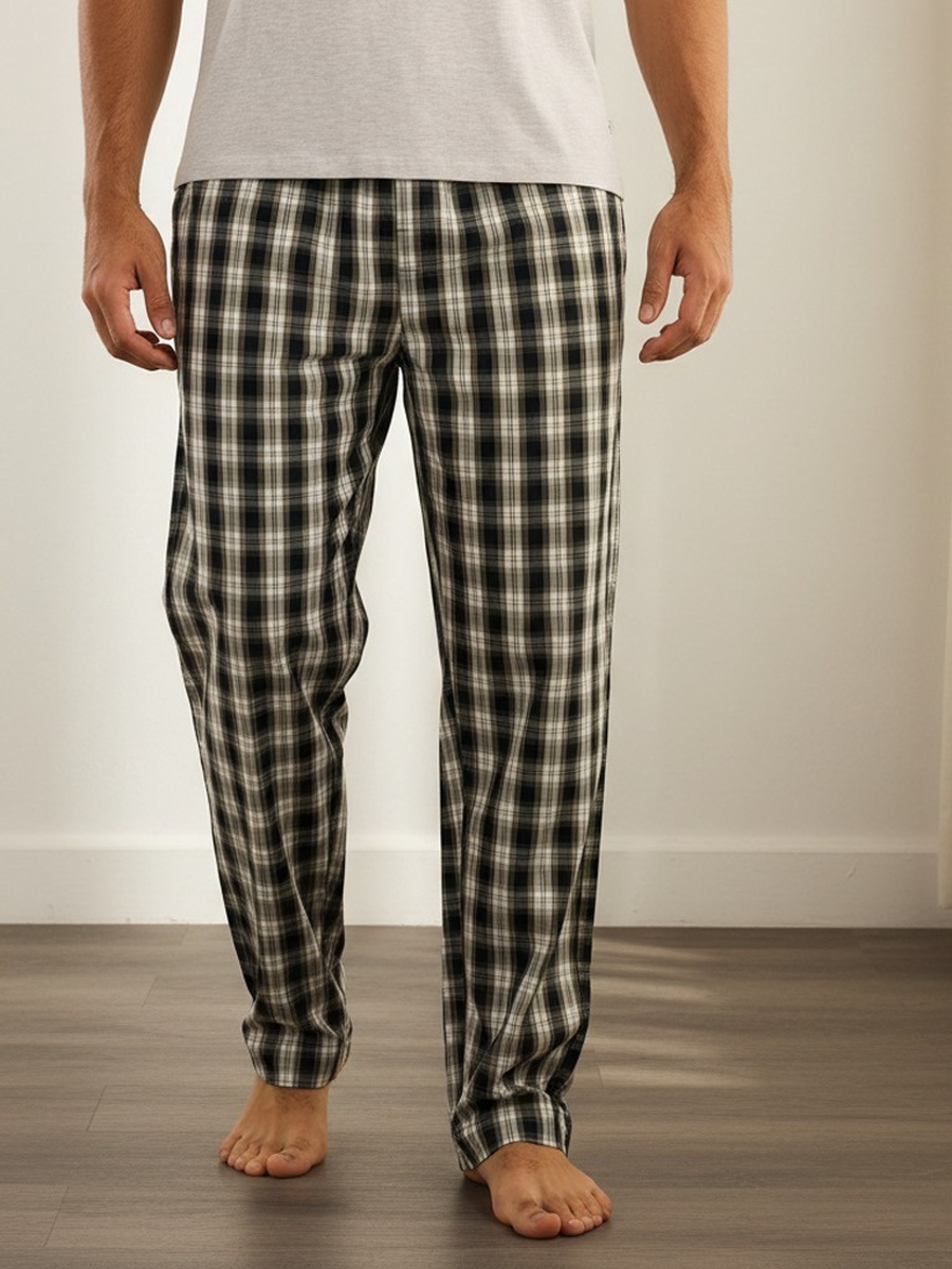Checked Poplin Pyjama Pants