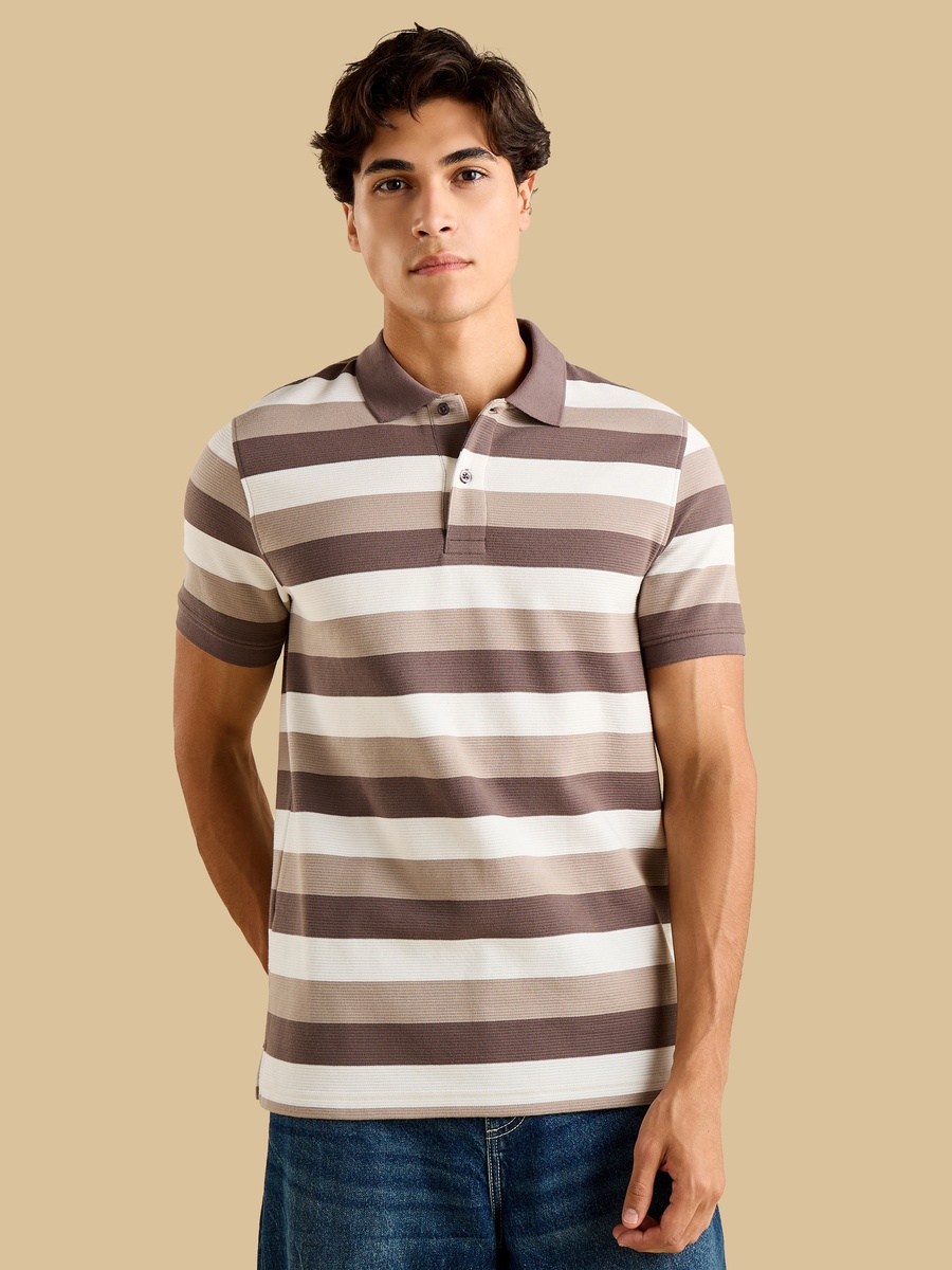 Striped Ottoman Polo T-Shirt