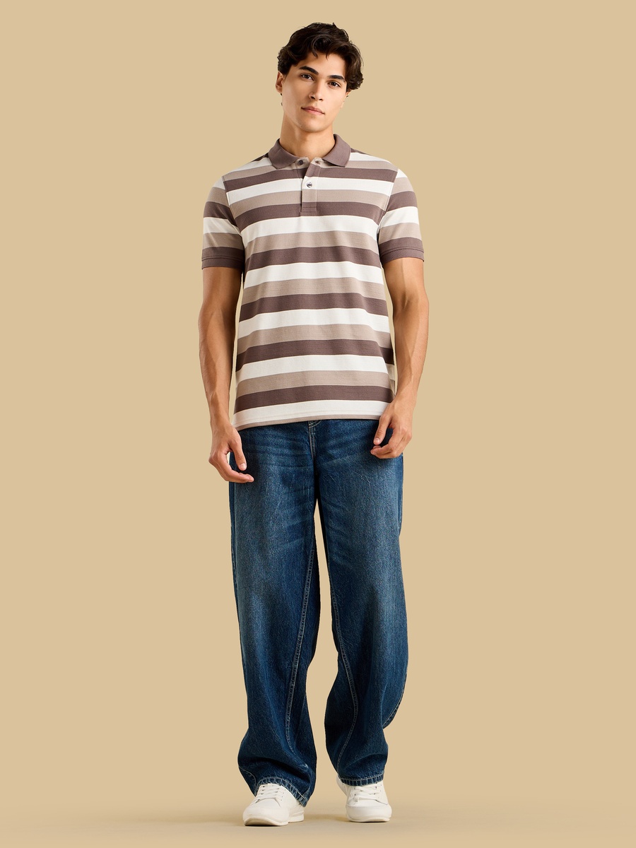 Striped Ottoman Polo T-Shirt