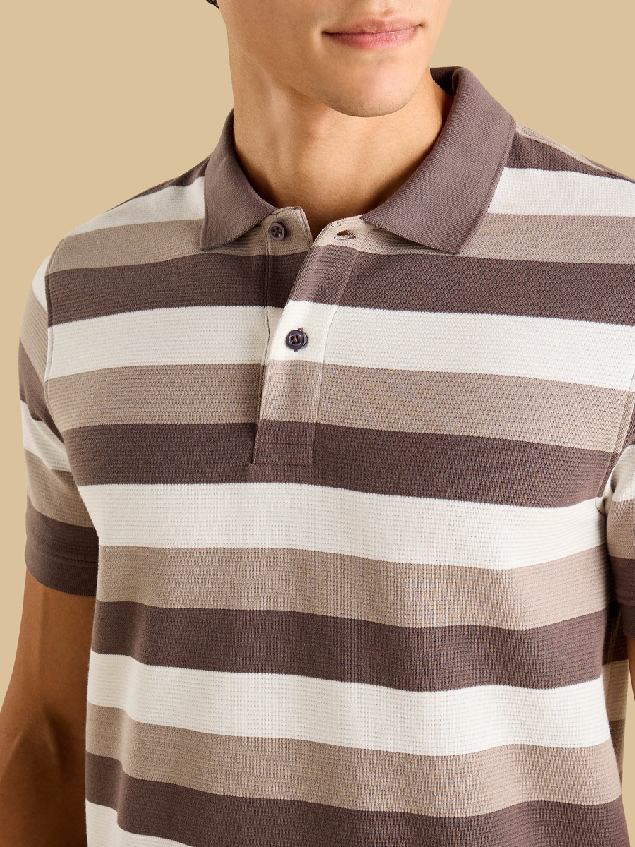 Striped Ottoman Polo T-Shirt